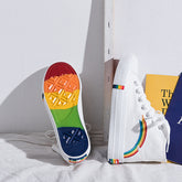 High-Top Rainbow Canvas Schuhe Damen College Style All-Match Canvas Schuhe